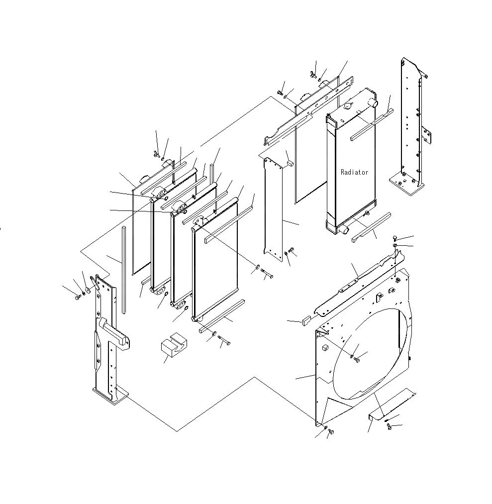 Схема запчастей Komatsu PC400LCSE-8R - ОХЛАЖД-Е (МАСЛООХЛАДИТЕЛЬ И КОЖУХ) C