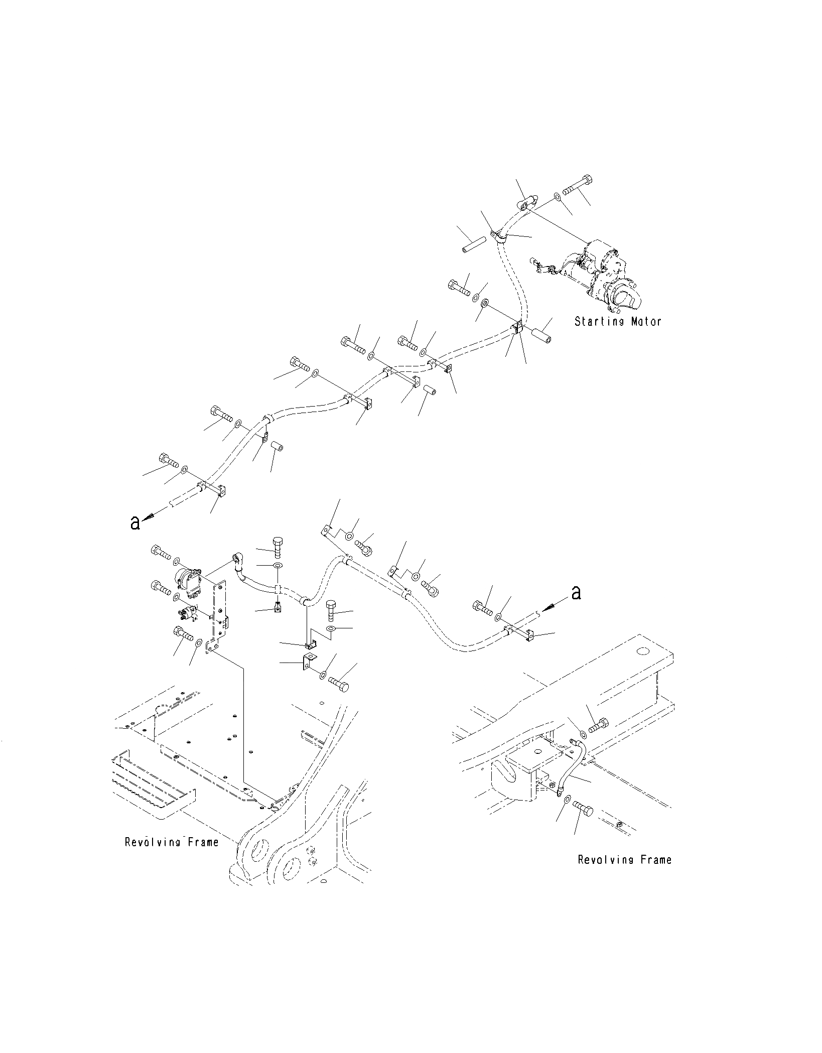 Схема запчастей Komatsu PC400LCSE-8R - ЭЛЕКТРИЧ. ЭЛЕКТРОПРОВОДКА (ПРОВОДКА СТАРТЕРА) E
