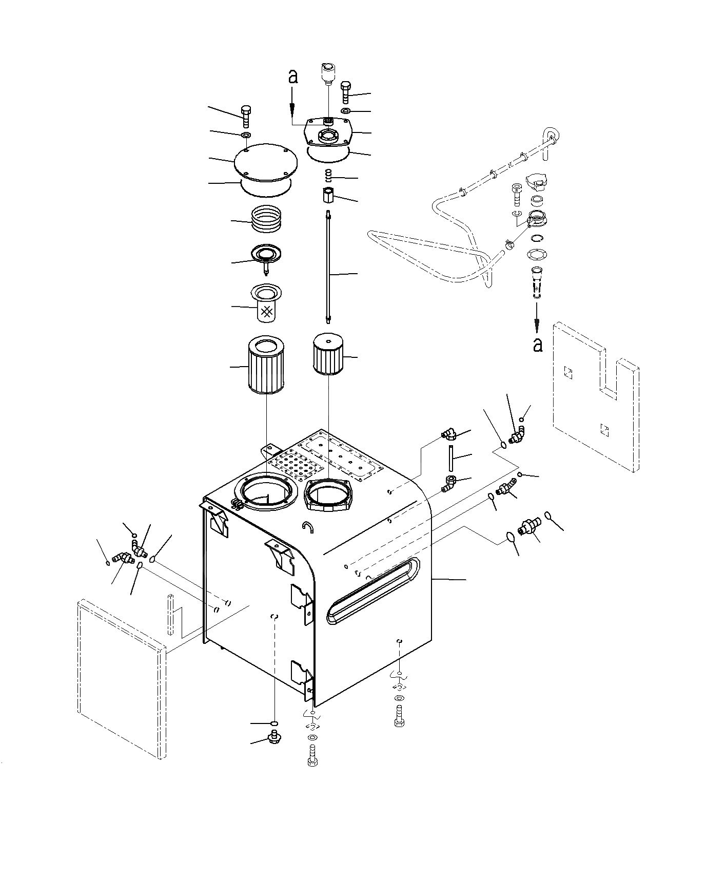 Схема запчастей Komatsu PC400LCSE-8R - ГИДР. БАК. (/) H