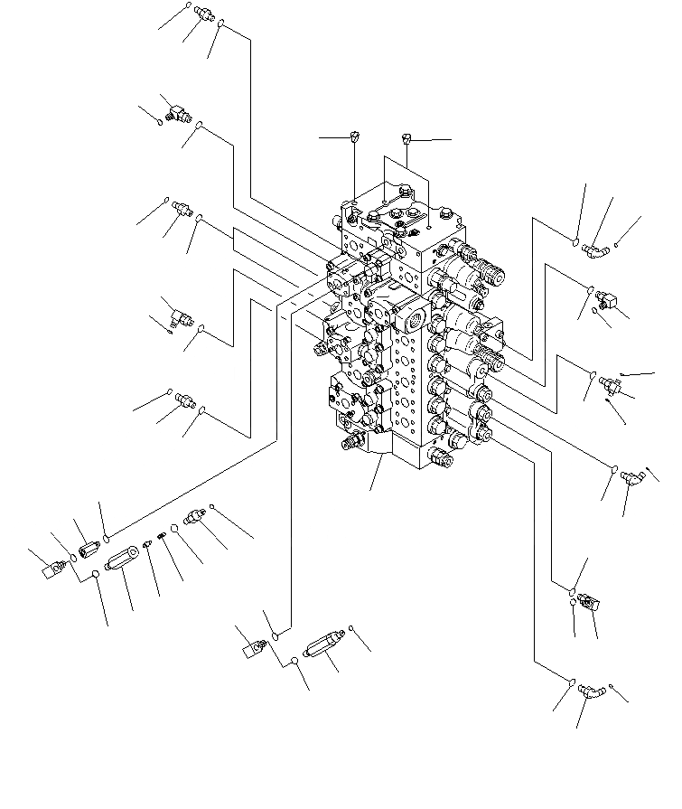 Схема запчастей Komatsu PC400LCSE-8R - ОСНОВН. КЛАПАН (СОЕДИН-Е ЧАСТИ) (/) ( АКТУАТОР) H