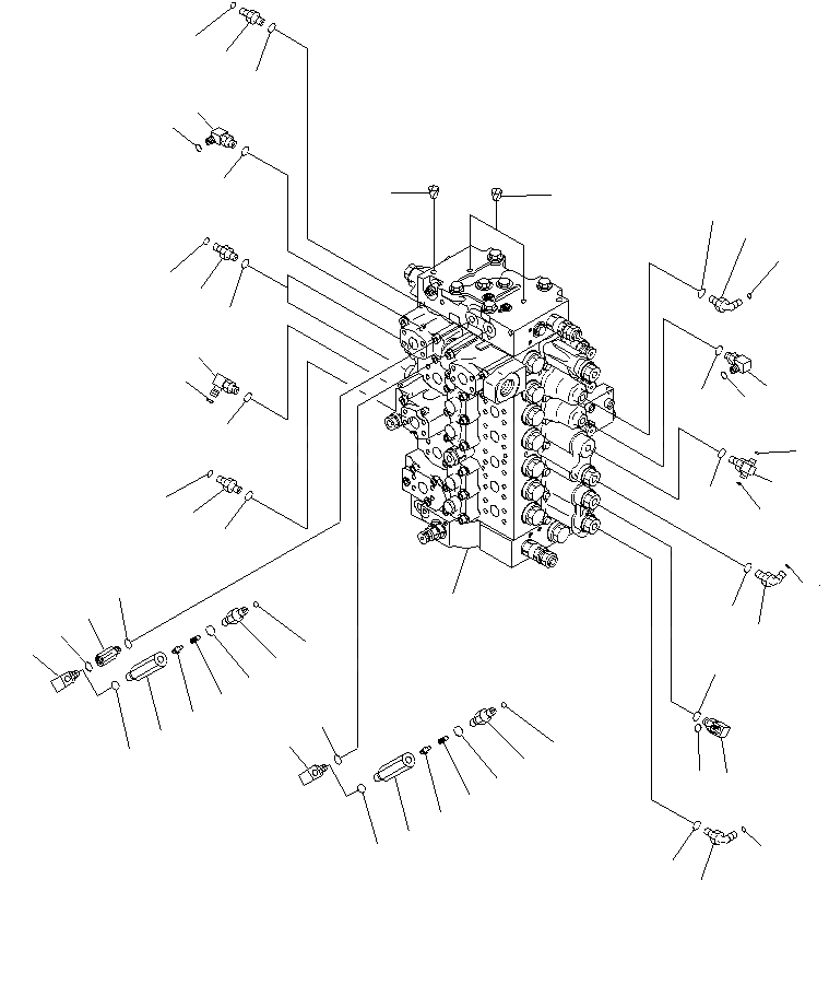 Схема запчастей Komatsu PC400LCSE-8R - ОСНОВН. КЛАПАН (СОЕДИН-Е ЧАСТИ) (/) H