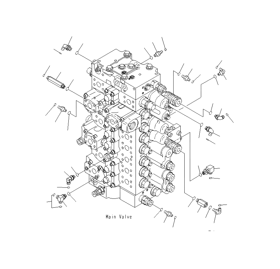 Схема запчастей Komatsu PC400LCSE-8R - ОСНОВН. КЛАПАН (СОЕДИНИТЕЛЬН. ЧАСТИ) (/) ( АКТУАТОР) H