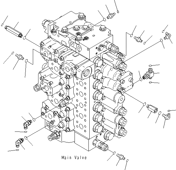 Схема запчастей Komatsu PC400LCSE-8R - ОСНОВН. КЛАПАН (СОЕДИНИТЕЛЬН. ЧАСТИ) (/) H