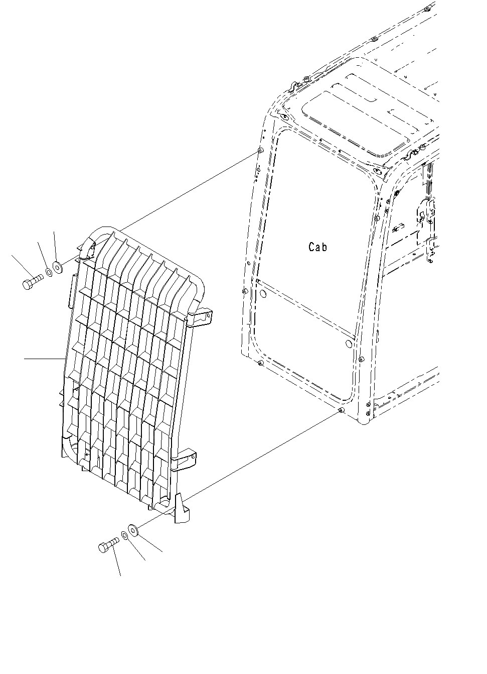 Схема запчастей Komatsu PC400LCSE-8R - ФРОНТАЛЬНАЯ ЗАЩИТА K
