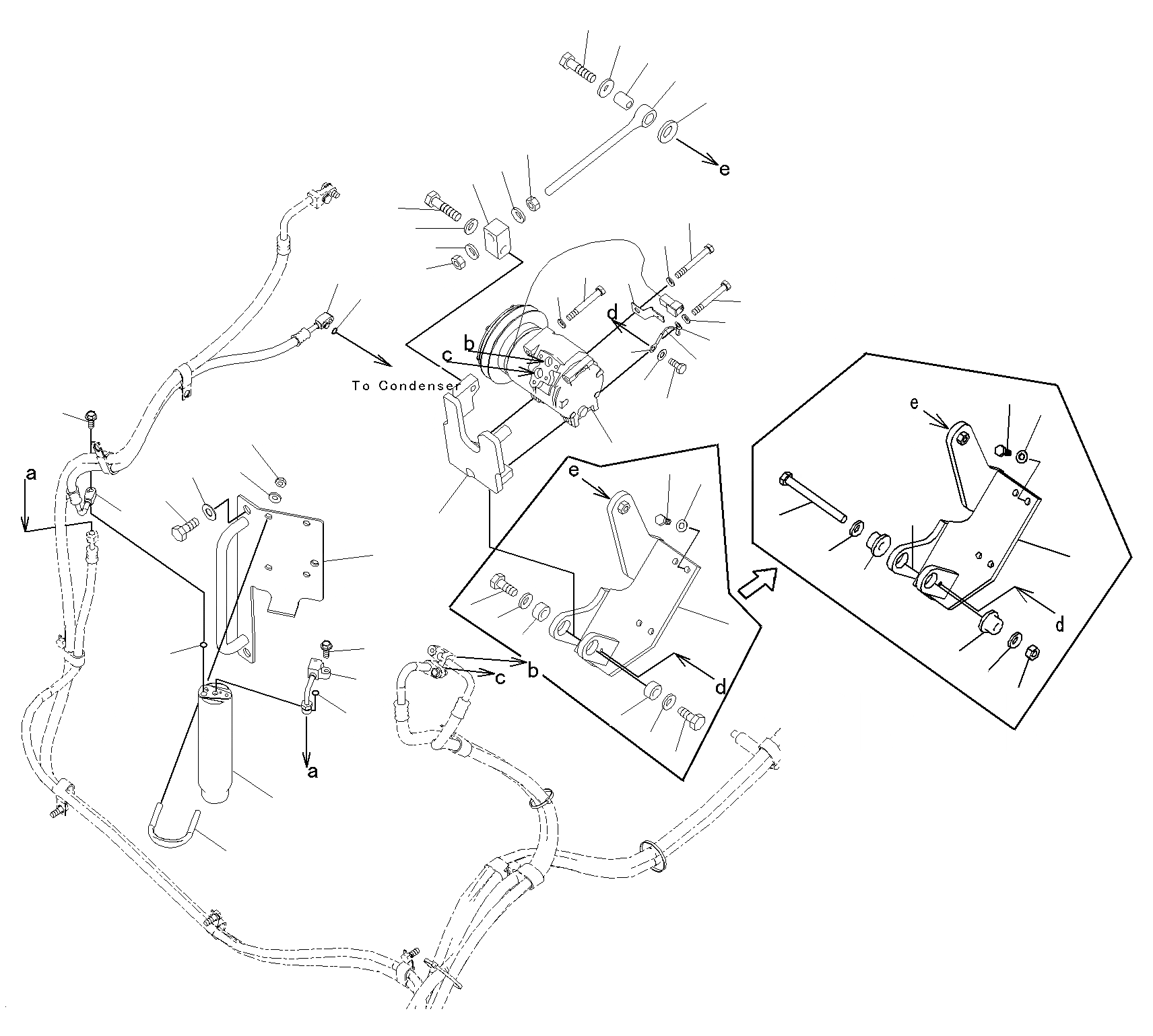 Схема запчастей Komatsu PC400LCSE-8R - КОНДИЦ. ВОЗДУХА (КОМПРЕССОР) K