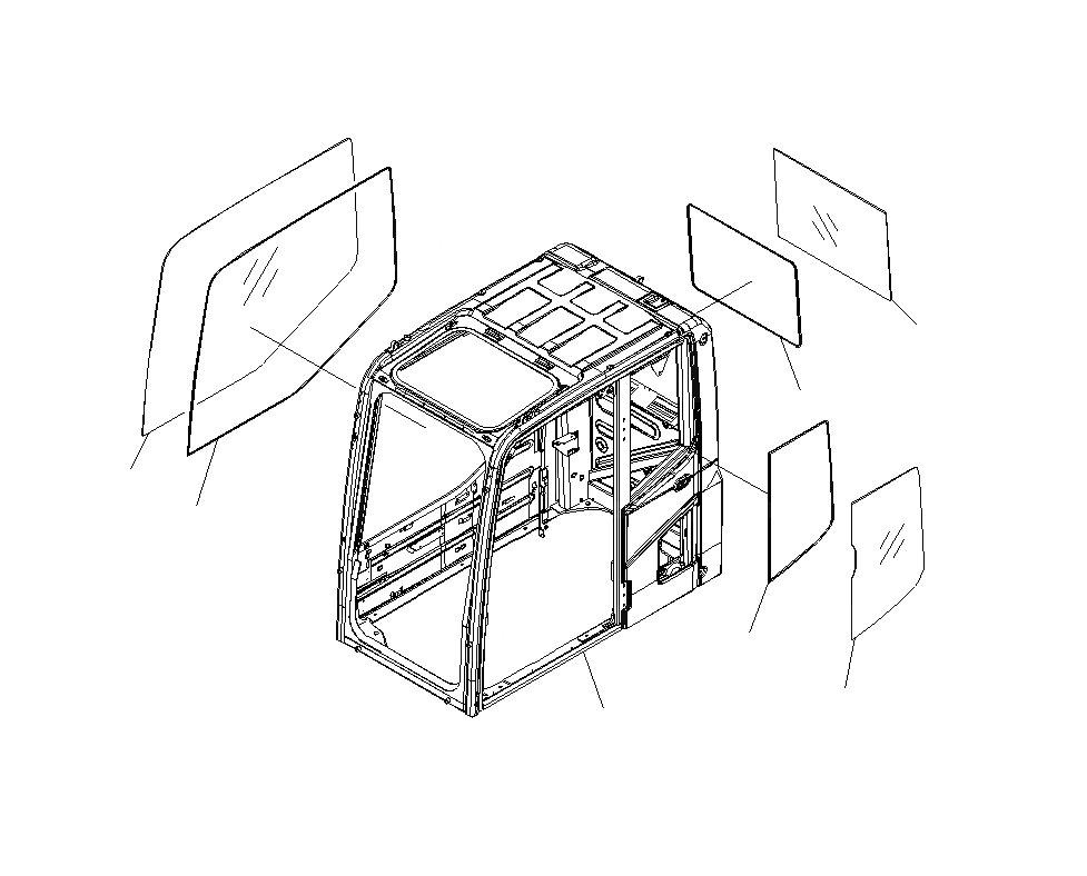 Схема запчастей Komatsu PC400LCSE-8R - КАБИНА (КАБИНА И ОКНА) K