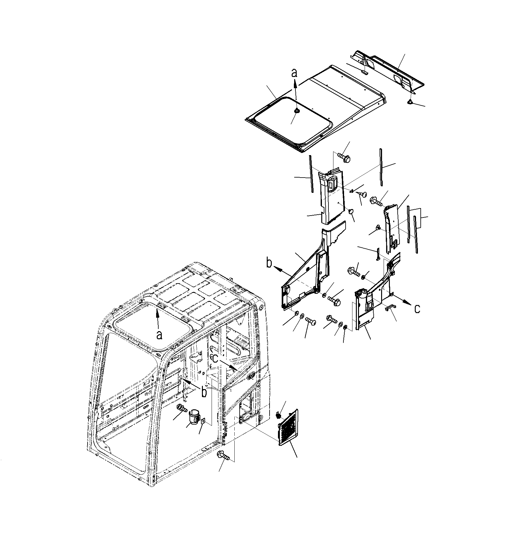 Схема запчастей Komatsu PC400LCSE-8R - КАБИНА (КРЫША КРЫШКАAND ВПУСК ВОЗДУХА) (АНТИВАНДАЛЬН.) K