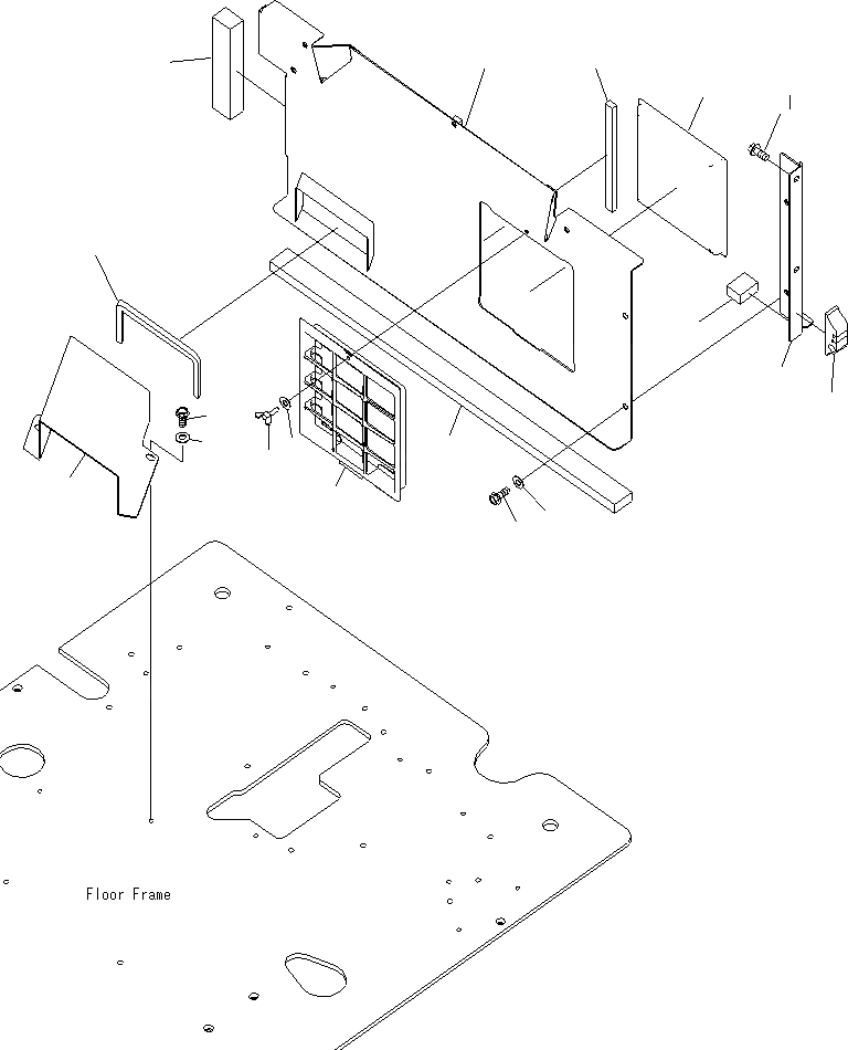 Схема запчастей Komatsu PC400LCSE-8R - КАБИНА (КАБИНА IN ЧАСТИ) (ПЕРЕГОРОДКА. И ФИЛЬТР.) (С КОНДИЦИОНЕРОМ) K
