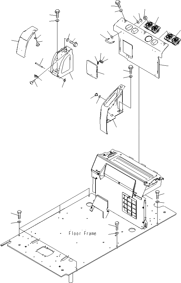 Схема запчастей Komatsu PC400LCSE-8R - КАБИНА (КАБИНА IN ЧАСТИ) (ЗАДН. КРЫШКА) (БЕЗ KOMTRAX) K