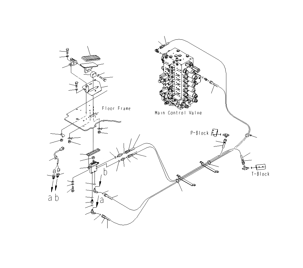 Схема запчастей Komatsu PC400LCSE-8R - КАБИНА (ПОЛ) (1. НАВЕСН.ОБОРУД. УПРАВЛ-Е) K