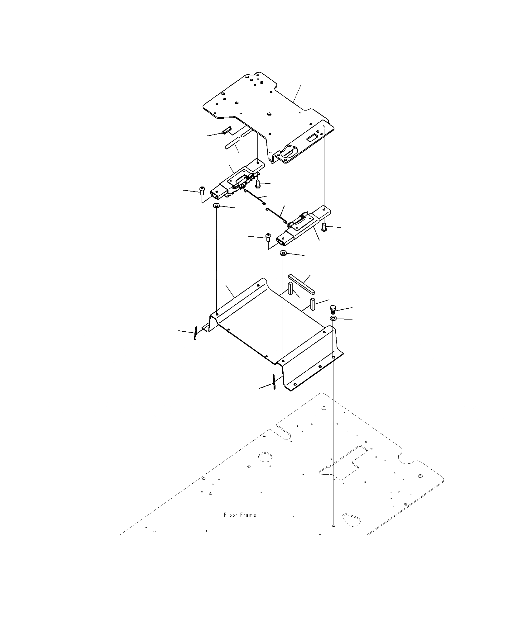 Схема запчастей Komatsu PC400LCSE-8R - КАБИНА (ПОЛ) (ОСНОВ.) (J-J7) K