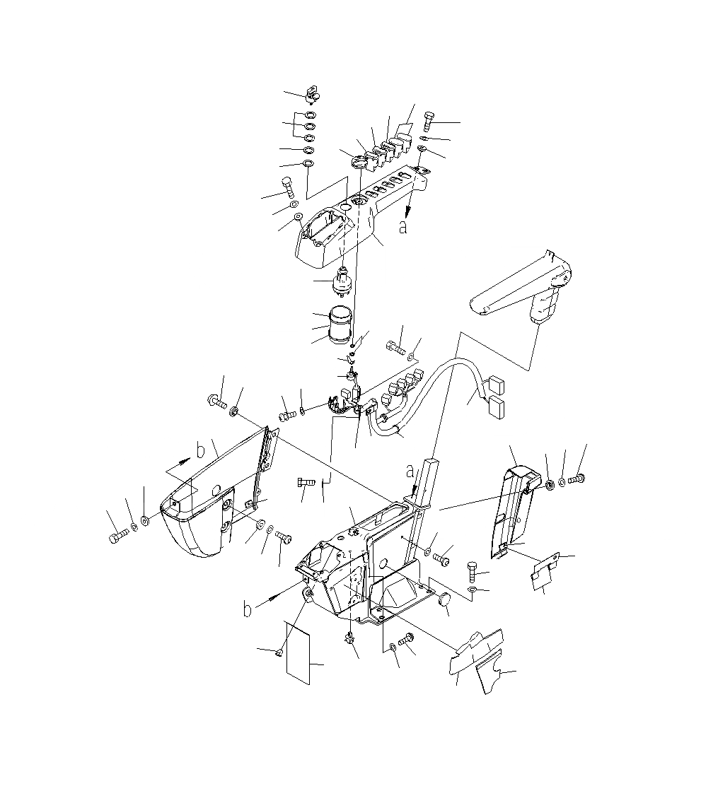 Схема запчастей Komatsu PC400LCSE-8R - КАБИНА (ПОЛ) (CONSOL. R.H) K