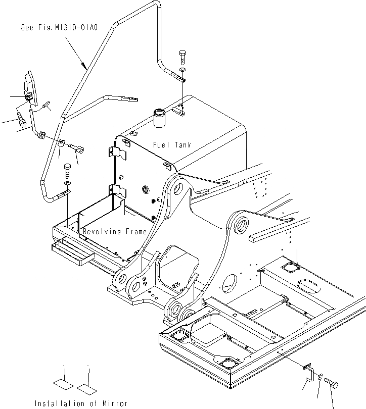 Схема запчастей Komatsu PC400LCSE-8R - ЗАДН. VIEW MIRROR. R.H M
