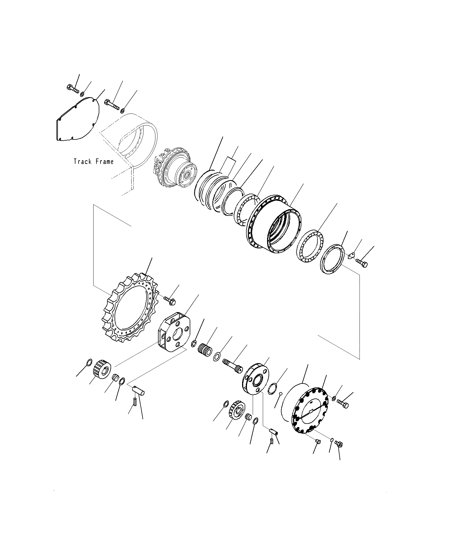Схема запчастей Komatsu PC400LCSE-8R - КОНЕЧНАЯ ПЕРЕДАЧА (№J8-UP) 6764 327