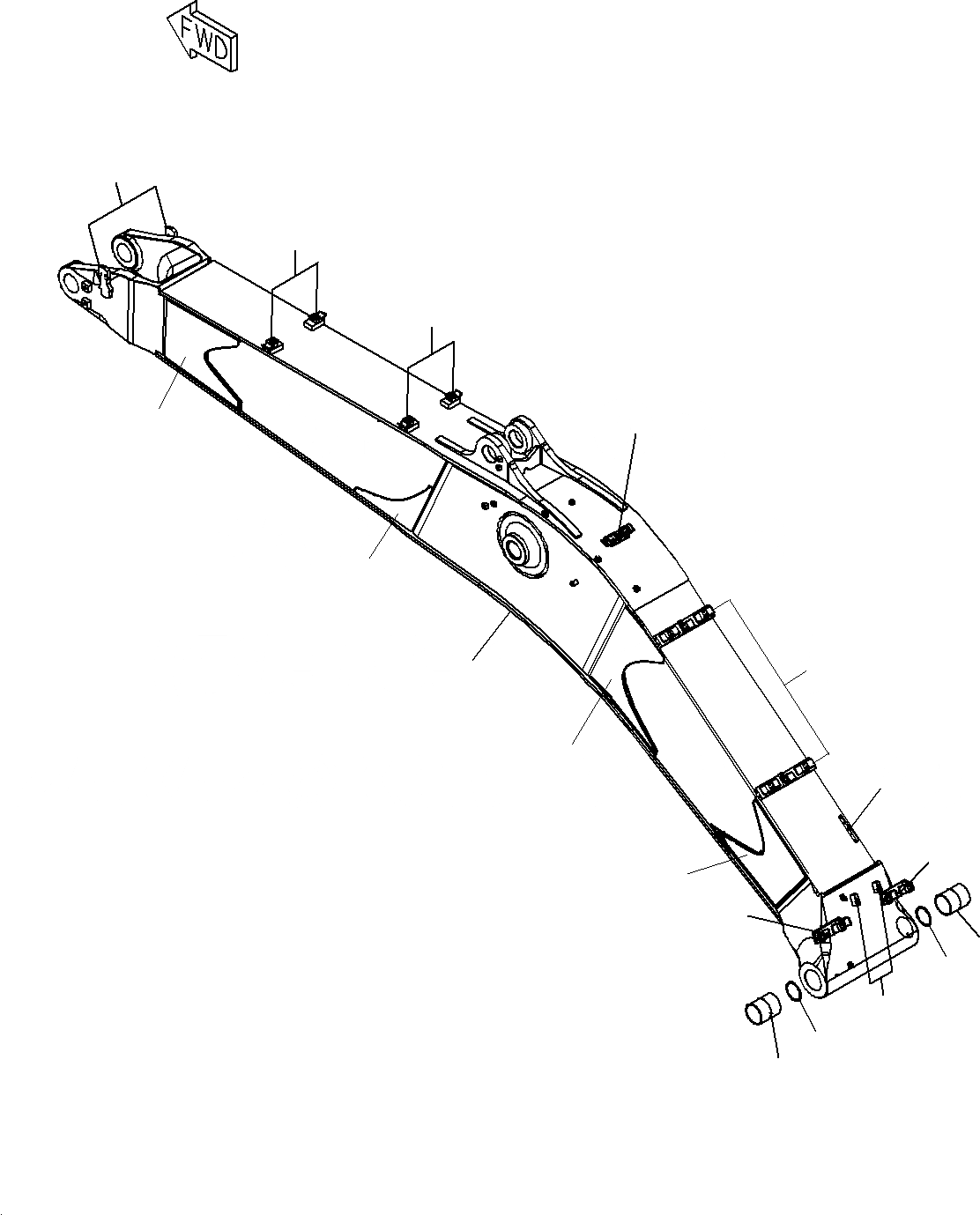 Схема запчастей Komatsu PC400LCSE-8R - СТРЕЛА (.7M СТРЕЛА) ( ЧАС. СИСТ. СМАЗКИ ТИП) (REINДЛЯCE) T