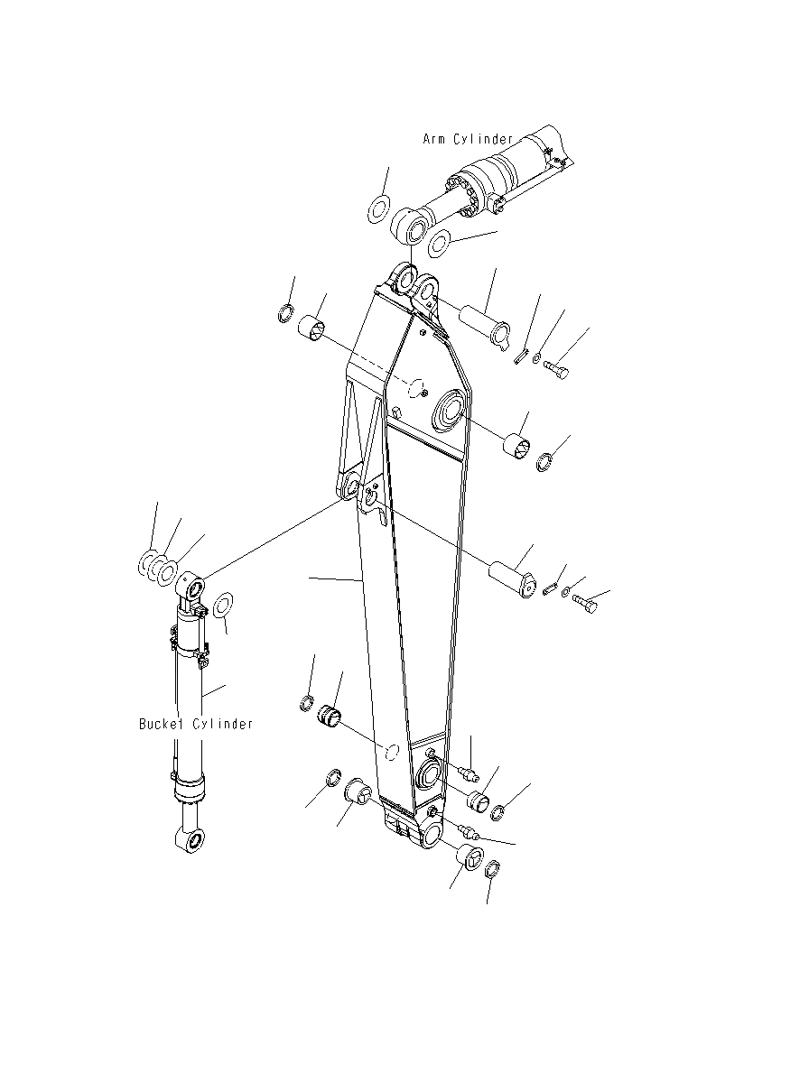 Схема запчастей Komatsu PC400LCSE-8R - РУКОЯТЬ (.M РУКОЯТЬ) ( ЧАС. СИСТ. СМАЗКИ ТИП) (ОПЦИОНН.) T