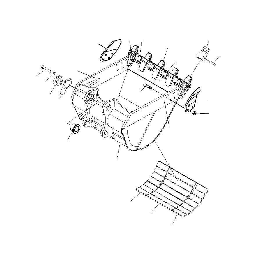Схема запчастей Komatsu PC400LCSE-8R - КОВШ .M (ГОРИЗОНТАЛЬН. ПАЛЕЦ) (С РЕГУЛИРОВКОЙ) (УСИЛ.) T