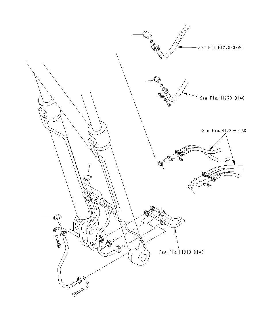Схема запчастей Komatsu PC400LCSE-8R - ЭЛЕМЕНТЫ (ОСН. КОРПУС) ( АКТУАТОР) W