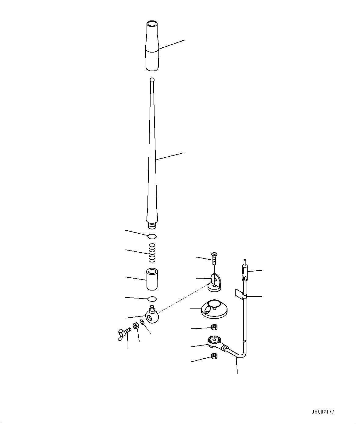 Схема запчастей Komatsu PC400LCSE-8R - РЕЗИНОВ. АНТЕННА (№J-UP) Y