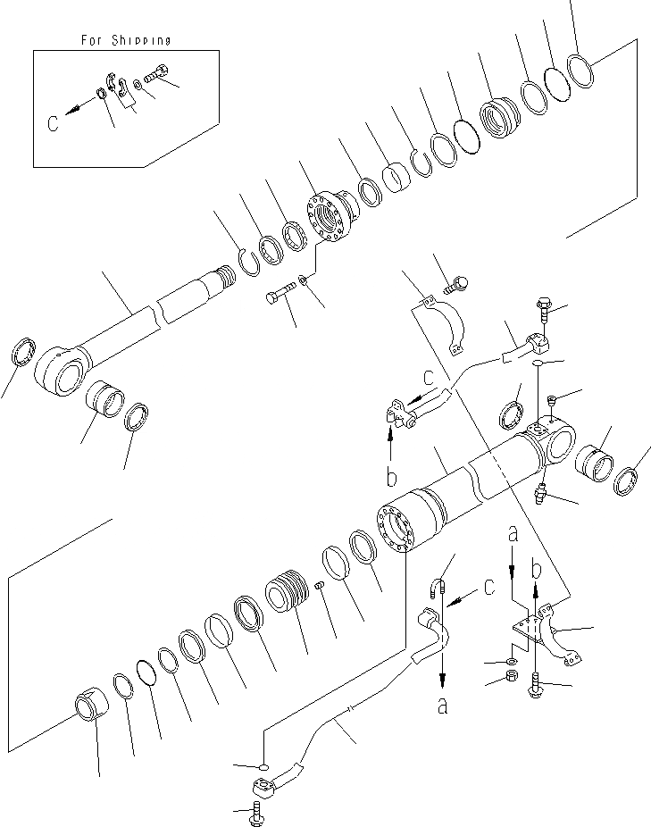 Схема запчастей Komatsu PC400LCSE-8R - ЦИЛИНДР СТРЕЛЫ(ДЛЯ СИСТЕМА СМАЗКИ 100 ЧАС.) (STD) Y
