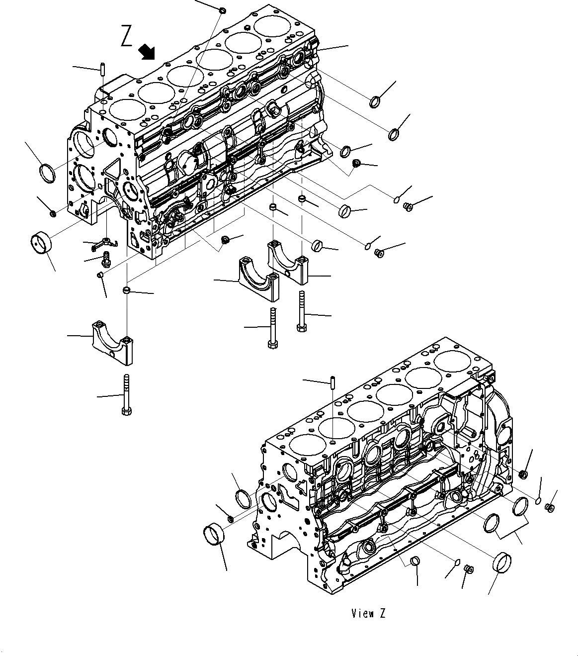 Схема запчастей Komatsu PC200-8M0 - БЛОК ЦИЛИНДРОВ (99-7) A