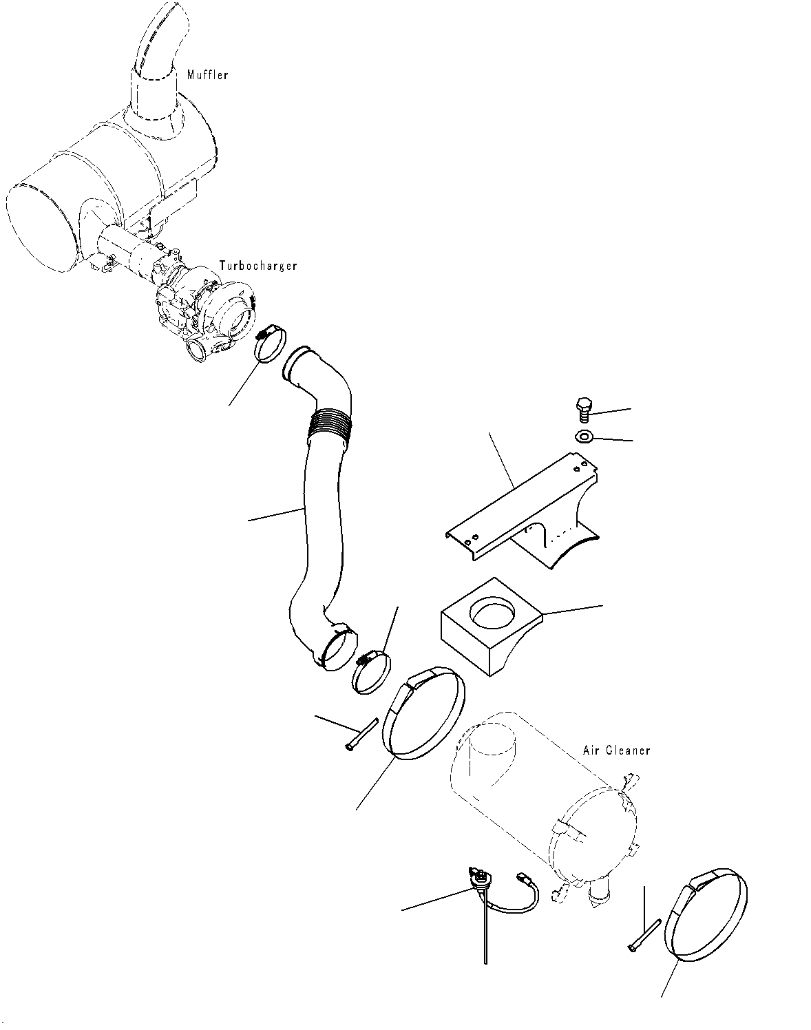 Схема запчастей Komatsu PC200-8M0 - ВПУСК ВОЗДУХА СОЕДИН-Е(С PRE-CREANER) B