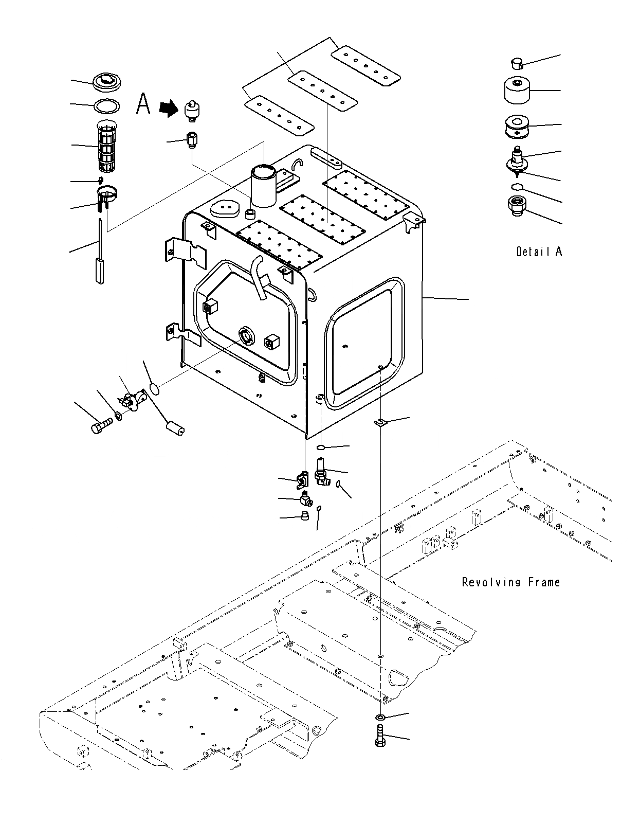 Схема запчастей Komatsu PC200-8M0 - ТОПЛИВН. БАК. D