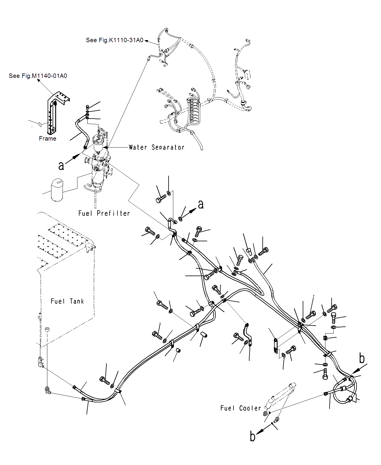 Схема запчастей Komatsu PC200-8M0 - ТОПЛИВН. ПОДАЮЩ. ТРУБЫ (ТОПЛИВОПРОВОД.) D