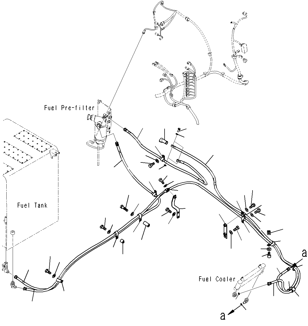 Схема запчастей Komatsu PC200-8M0 - ТОПЛИВН. ПОДАЮЩ. ТРУБЫ (ТОПЛИВОПРОВОД.) D