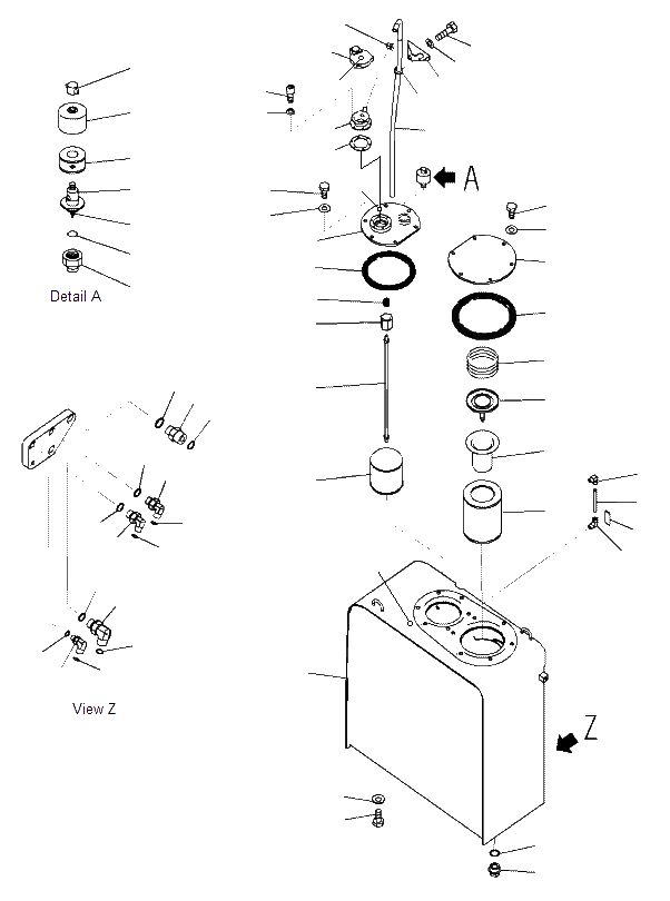 Схема запчастей Komatsu PC200-8M0 - ГИДР. БАК. H