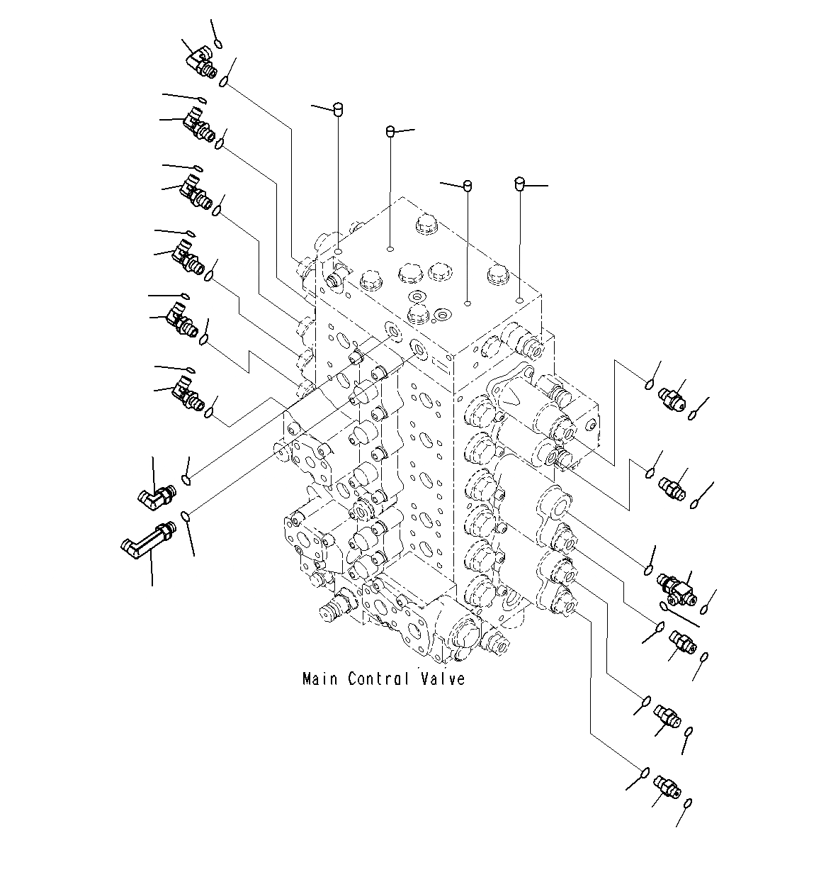 Схема запчастей Komatsu PC200-8M0 - ОСНОВН. УПРАВЛЯЮЩ. КЛАПАН(СОЕДИНИТЕЛЬН. ЧАСТИ)(/) H