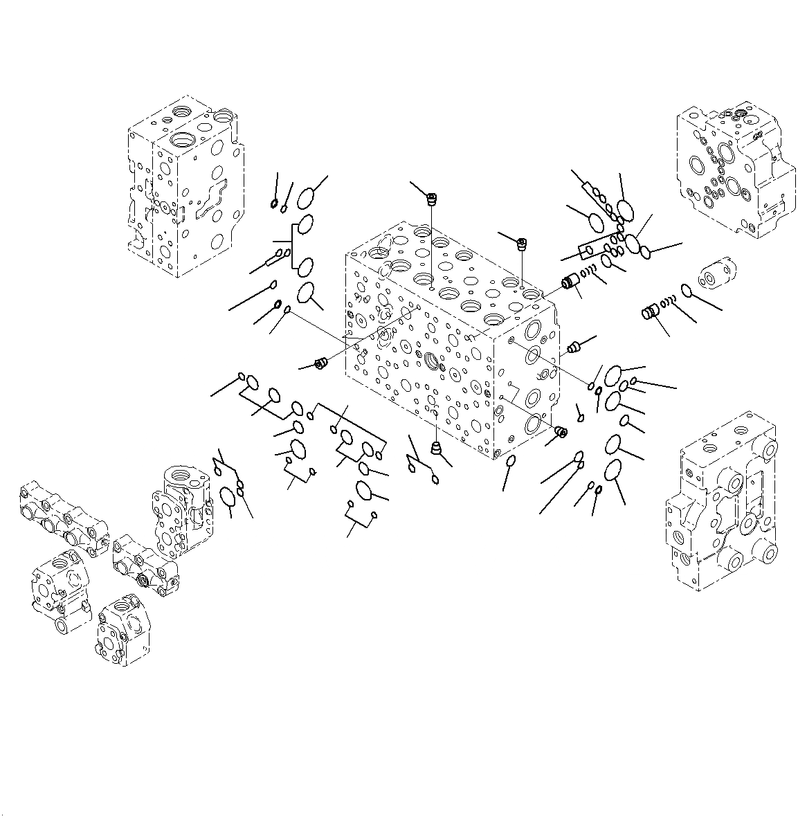 Схема запчастей Komatsu PC200-8M0 - ОСНОВН. УПРАВЛЯЮЩ. КЛАПАН(ВНУТР. ЧАСТИ)(/)(-АКТУАТОР) H