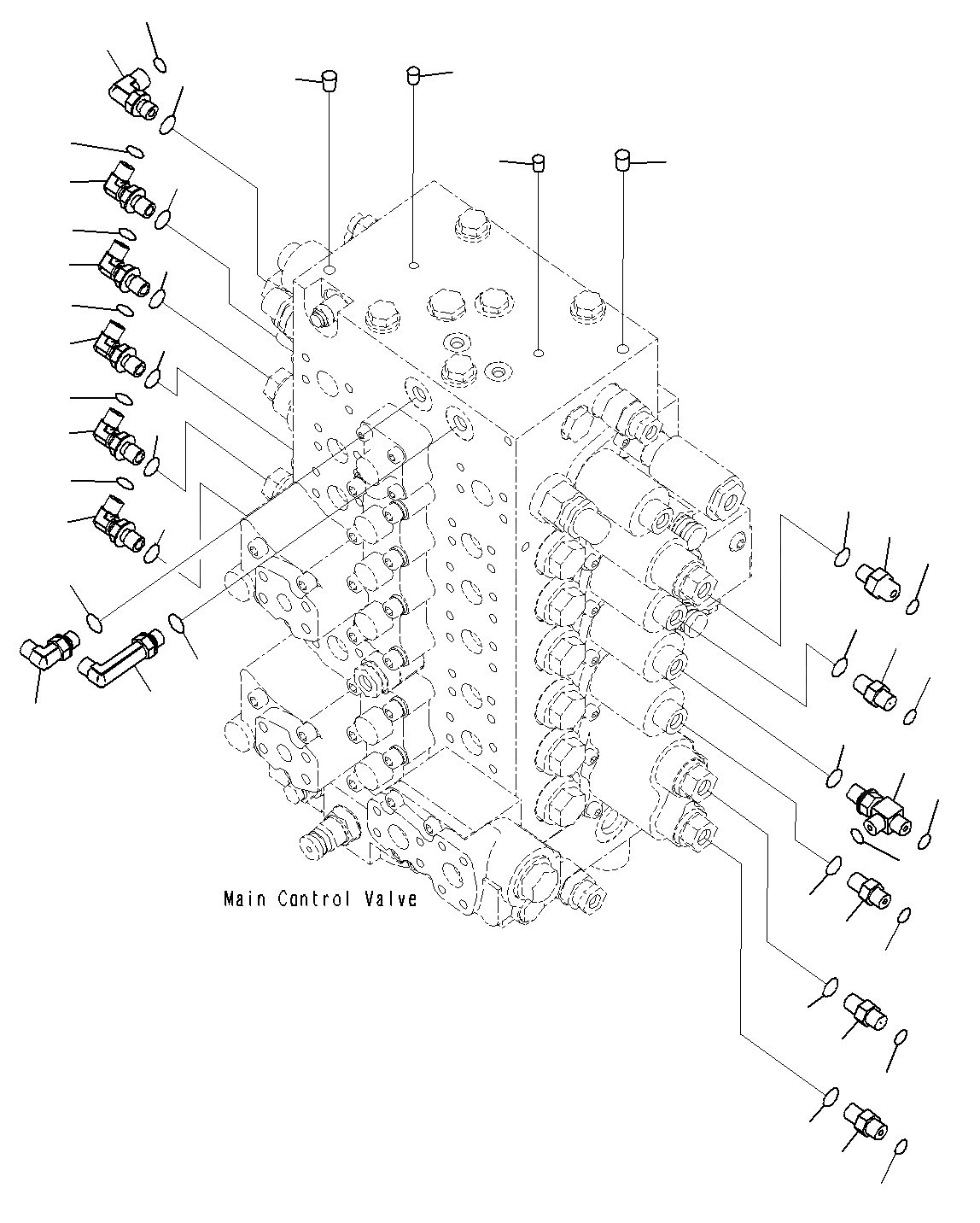 Схема запчастей Komatsu PC200-8M0 - ОСНОВН. УПРАВЛЯЮЩ. КЛАПАН(СОЕДИНИТЕЛЬН. ЧАСТИ)(/) H