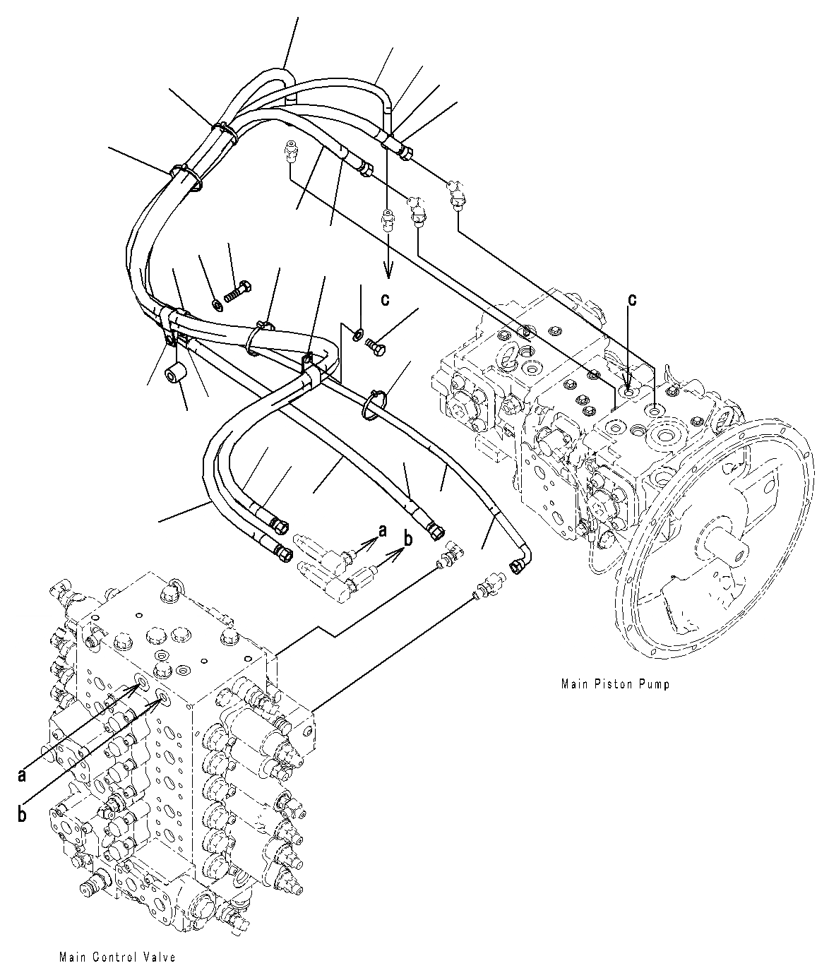 Схема запчастей Komatsu PC200-8M0 - LS ТРУБЫ H
