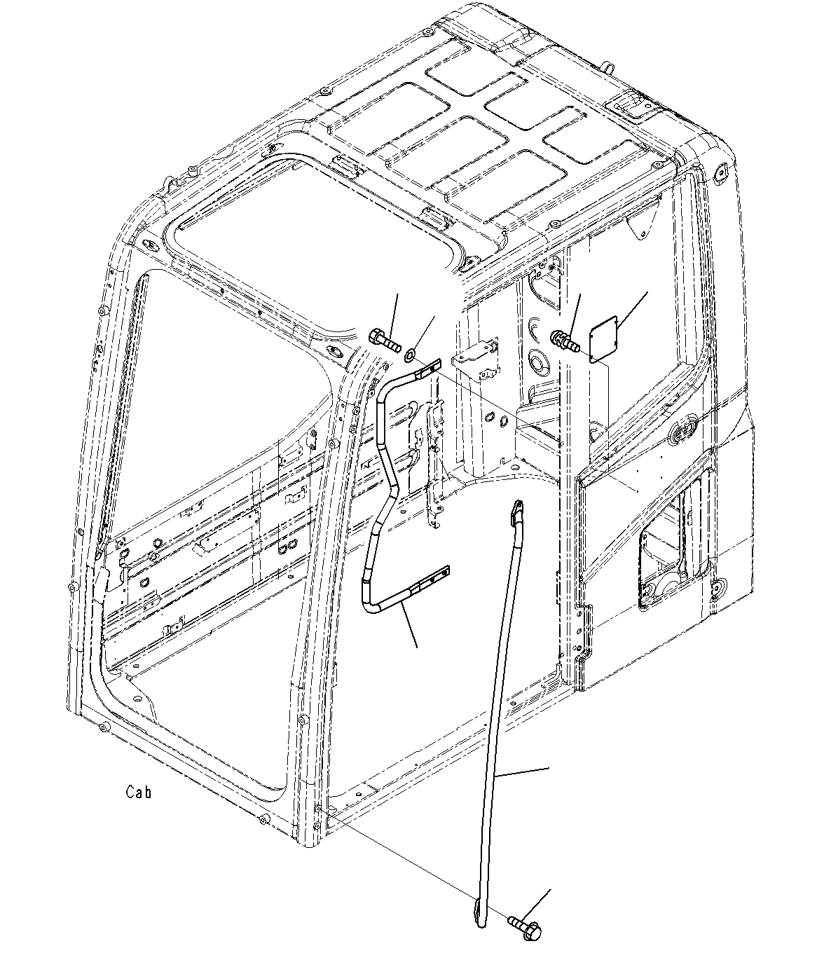 Схема запчастей Komatsu PC200-8M0 - КАБИНА(РУЧКА)(AC LESS) K