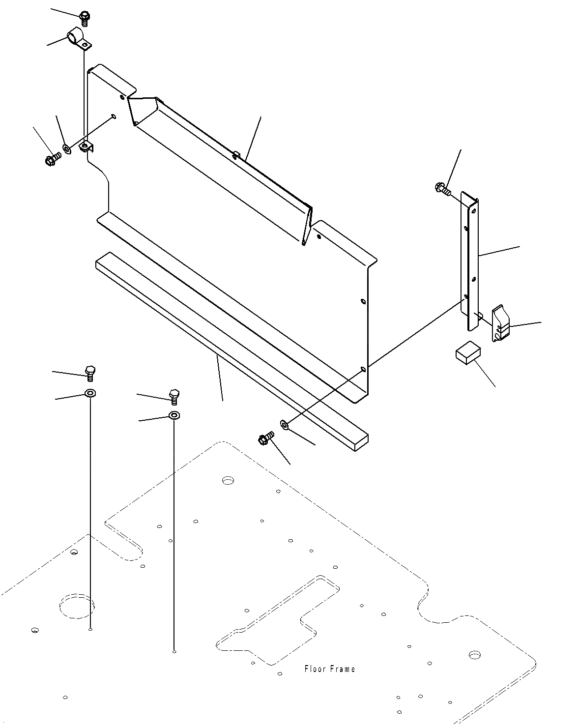 Схема запчастей Komatsu PC200-8M0 - КАБИНА(ПЕРЕГОРОДКА.)(AC LESS) K