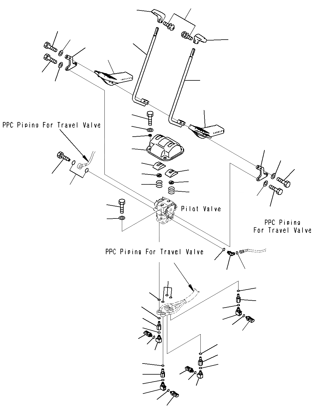 Схема запчастей Komatsu PC200-8M0 - КАБИНА(РЫЧАГ УПРАВЛ-Я ХОДОМ)(J-J) K