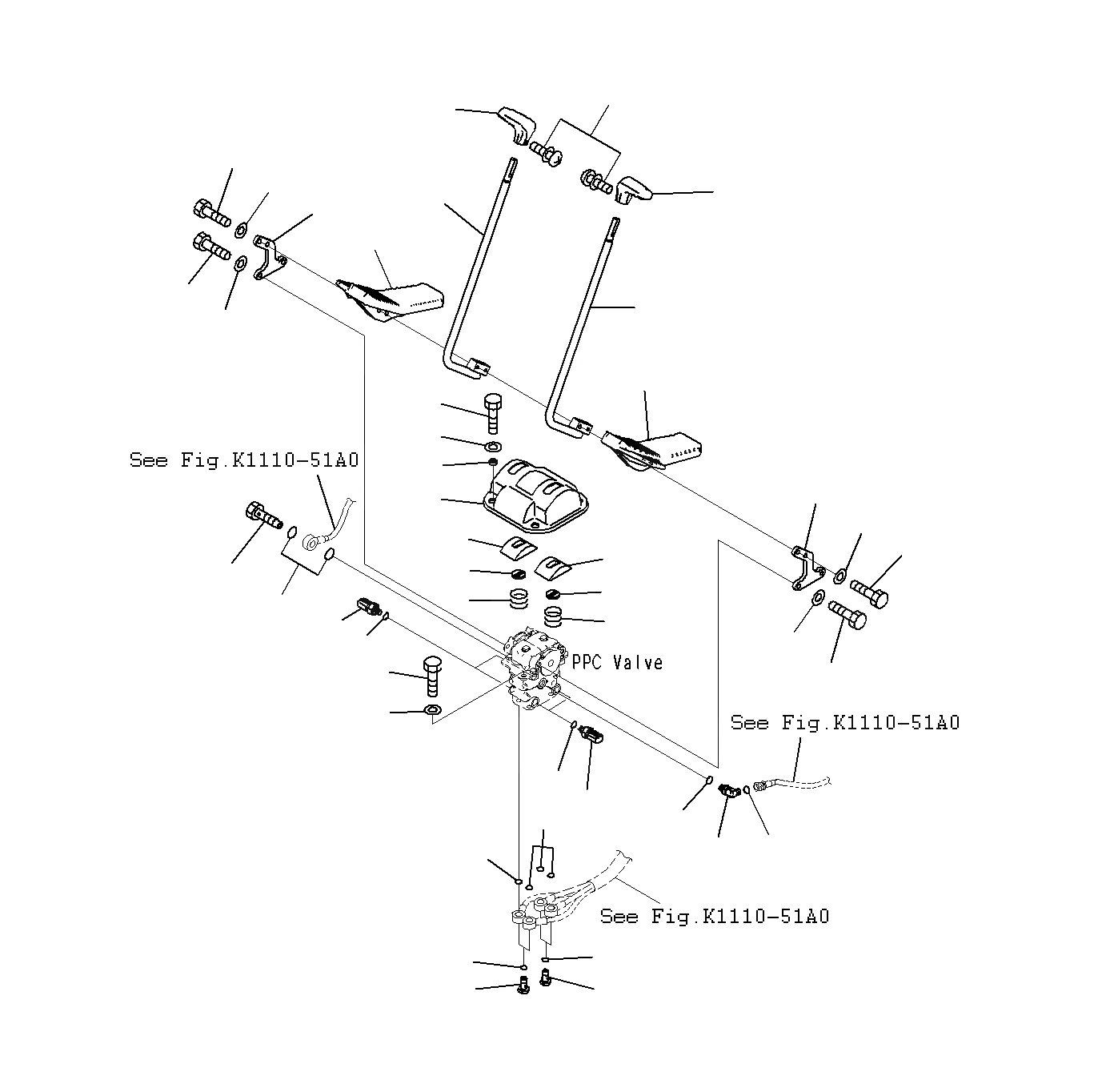 Схема запчастей Komatsu PC200-8M0 - КАБИНА(РЫЧАГ УПРАВЛ-Я ХОДОМ)(J7-UP) K