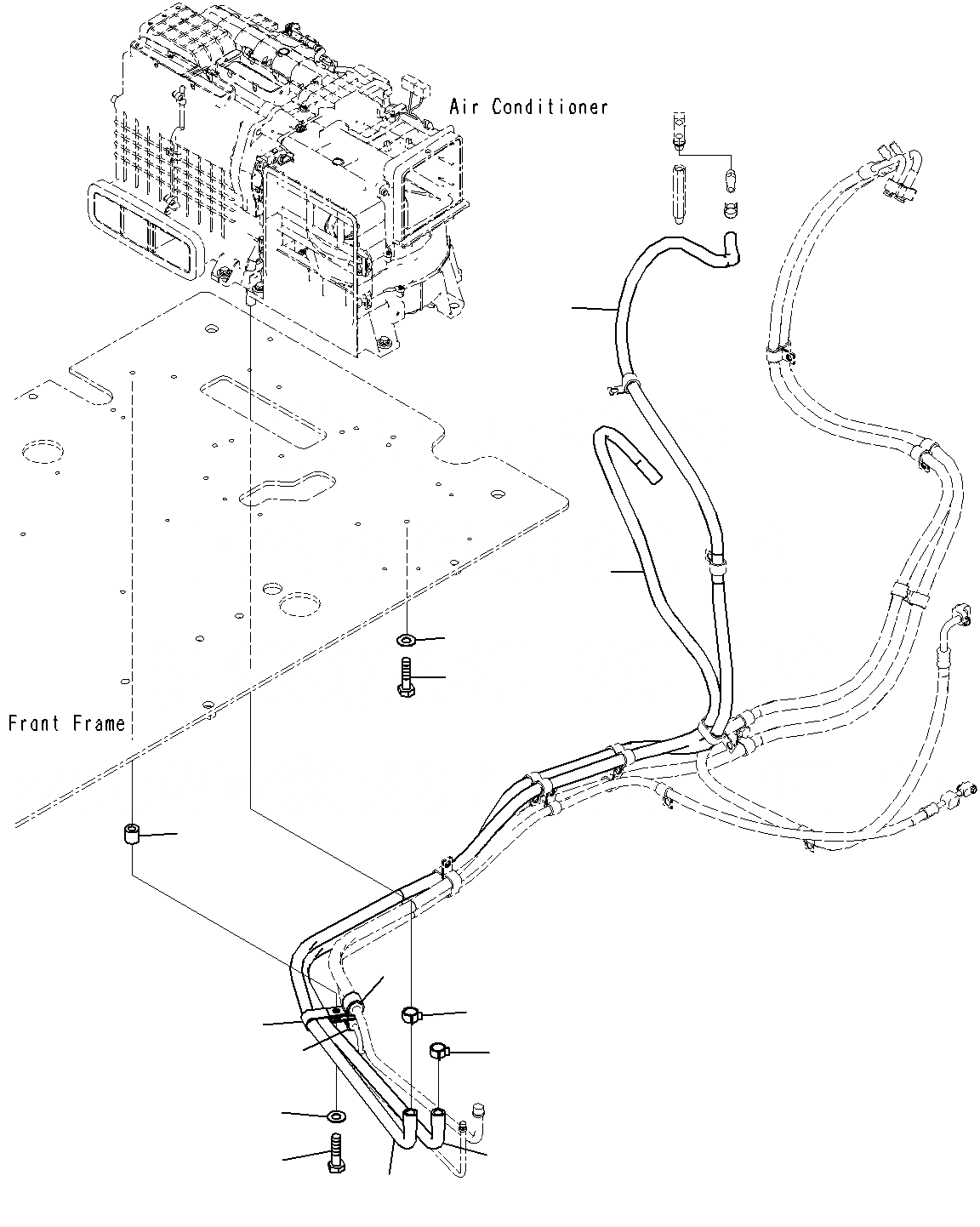 Схема запчастей Komatsu PC200-8M0 - КАБИНА(ШЛАНГИ ОБОГРЕВАТЕЛЯ) K