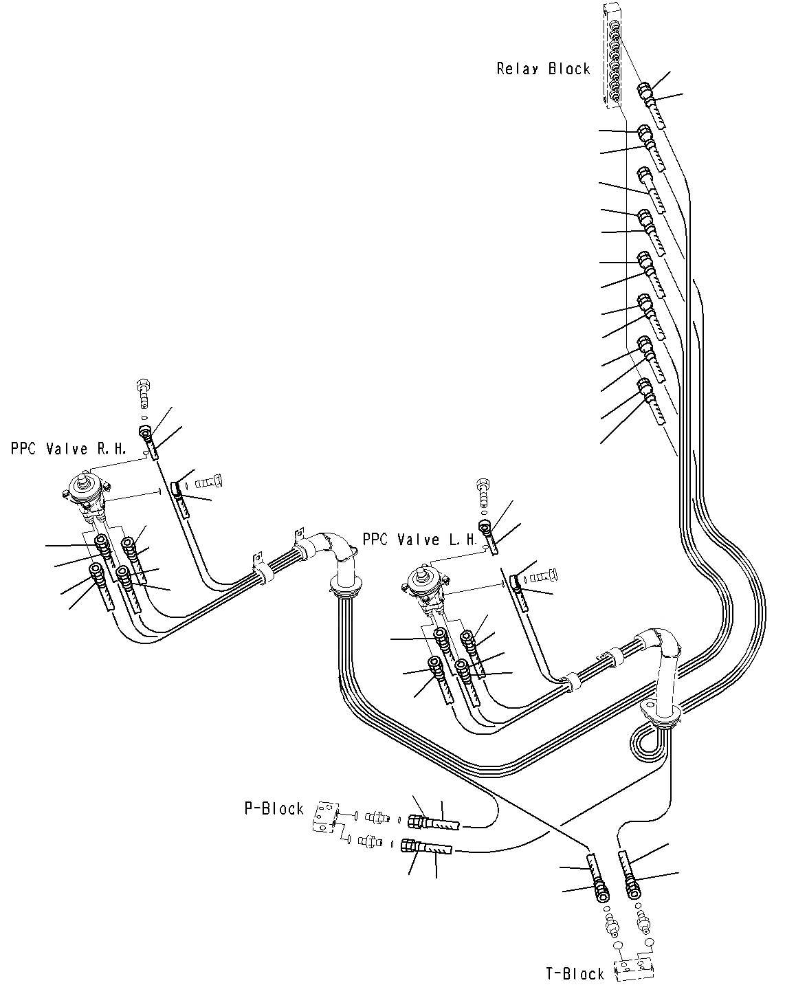 Схема запчастей Komatsu PC200-8M0 - КАБИНА(PPC ТРУБЫ ДЛЯ ГЛАВН. КЛАПАН) K