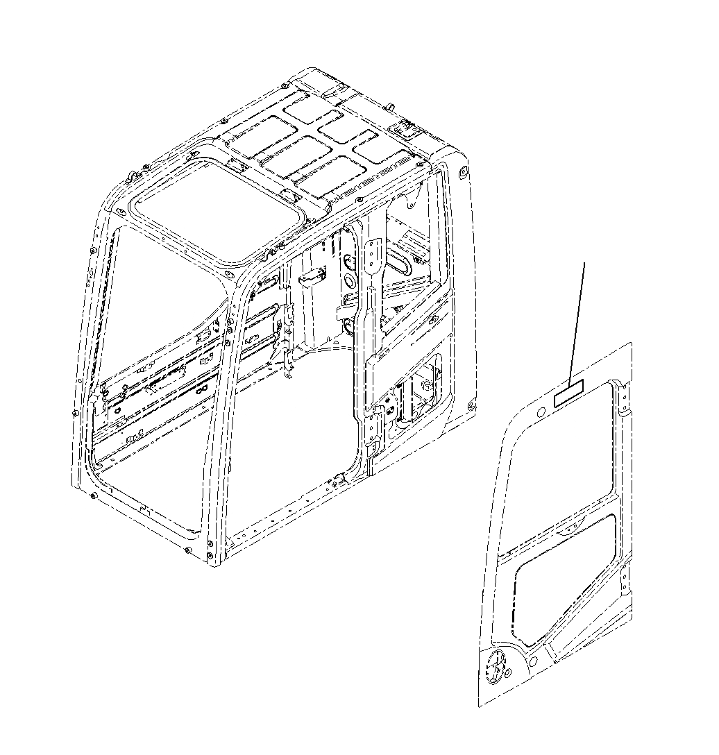 Схема запчастей Komatsu PC200-8M0 - КАБИНА(ЛОГОТИП KOMATSU) K