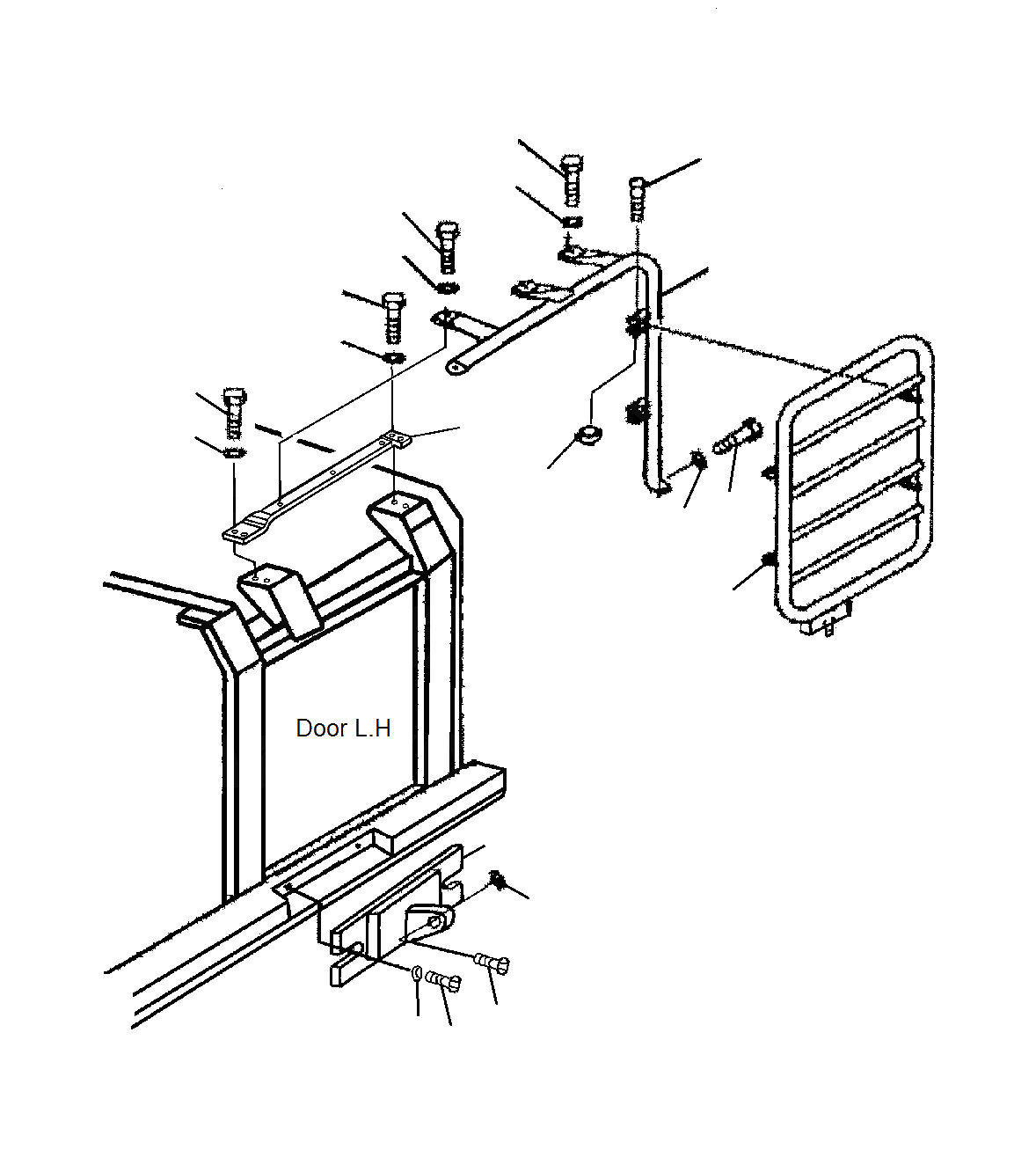 Схема запчастей Komatsu PC200-8M0 - ДВЕРЬ L.H (LOGGING) M