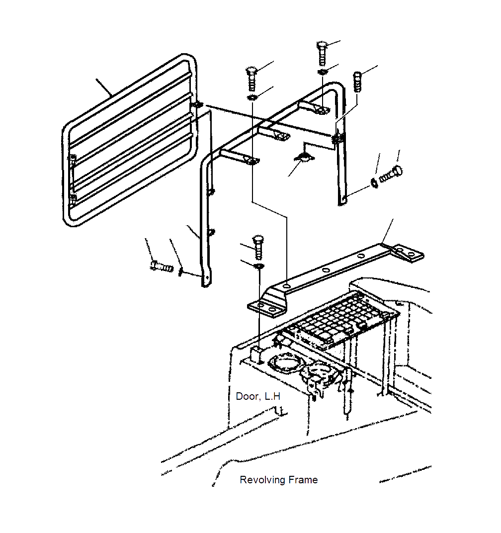 Схема запчастей Komatsu PC200-8M0 - ДВЕРЬ R.H(LOGGING) M