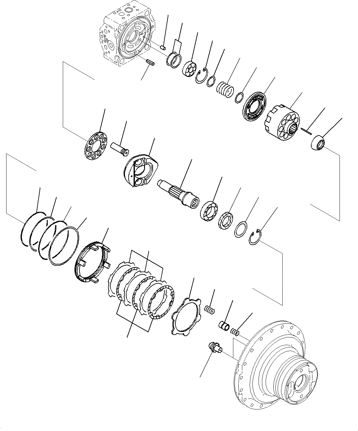 Схема запчастей Komatsu PC200-8M0 - КОНЕЧНАЯ ПЕРЕДАЧА L.H (ВНУТР. ЧАСТИ, МОТОР ХОДА)(/) 6775 408
