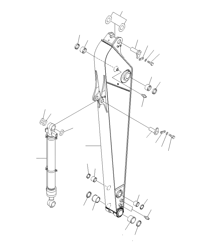 Схема запчастей Komatsu PC200-8M0 - РУКОЯТЬ (.9M)( H) T