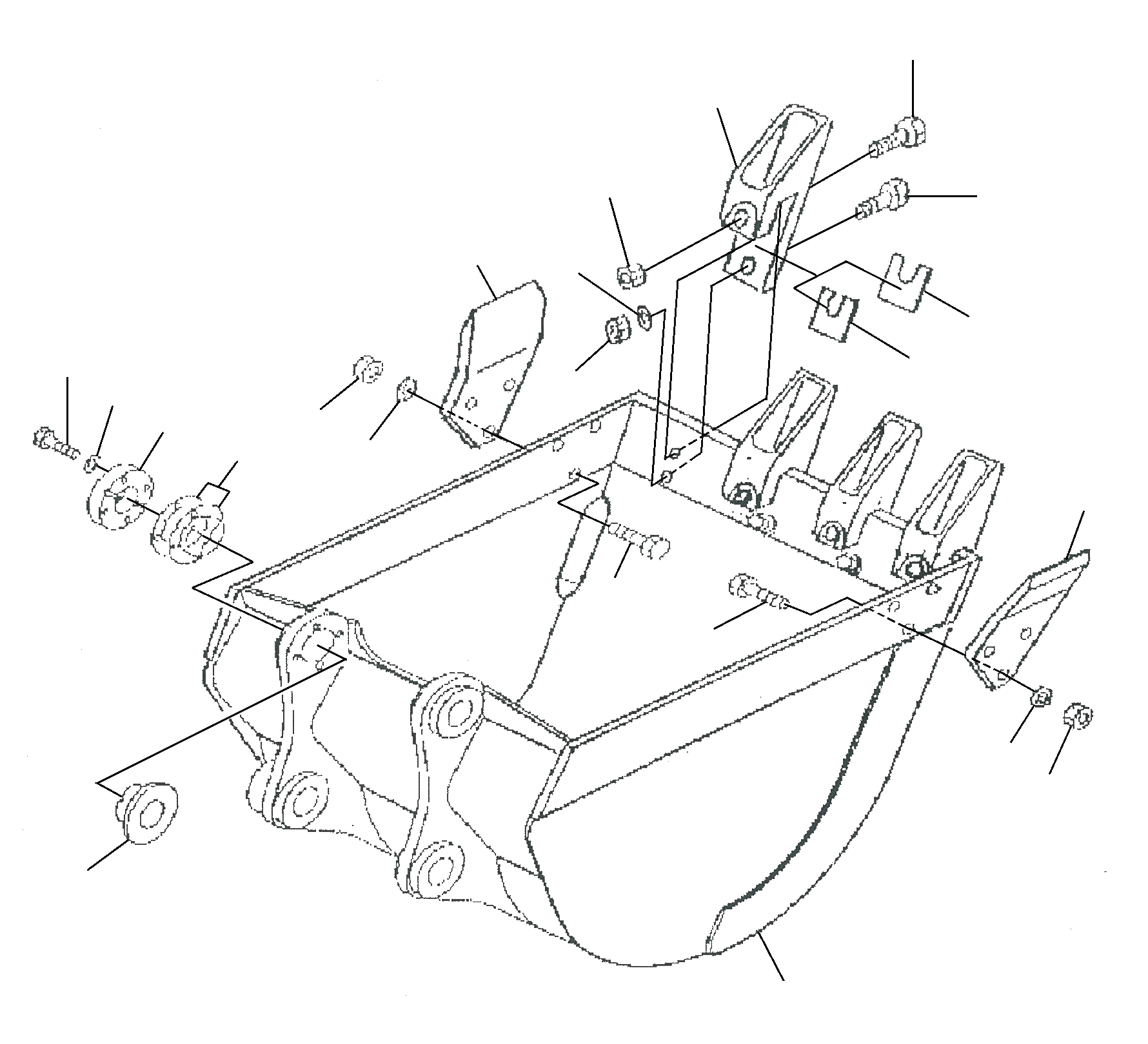 Схема запчастей Komatsu PC200-8M0 - КОВШ .M (ДЛЯ SLF) T
