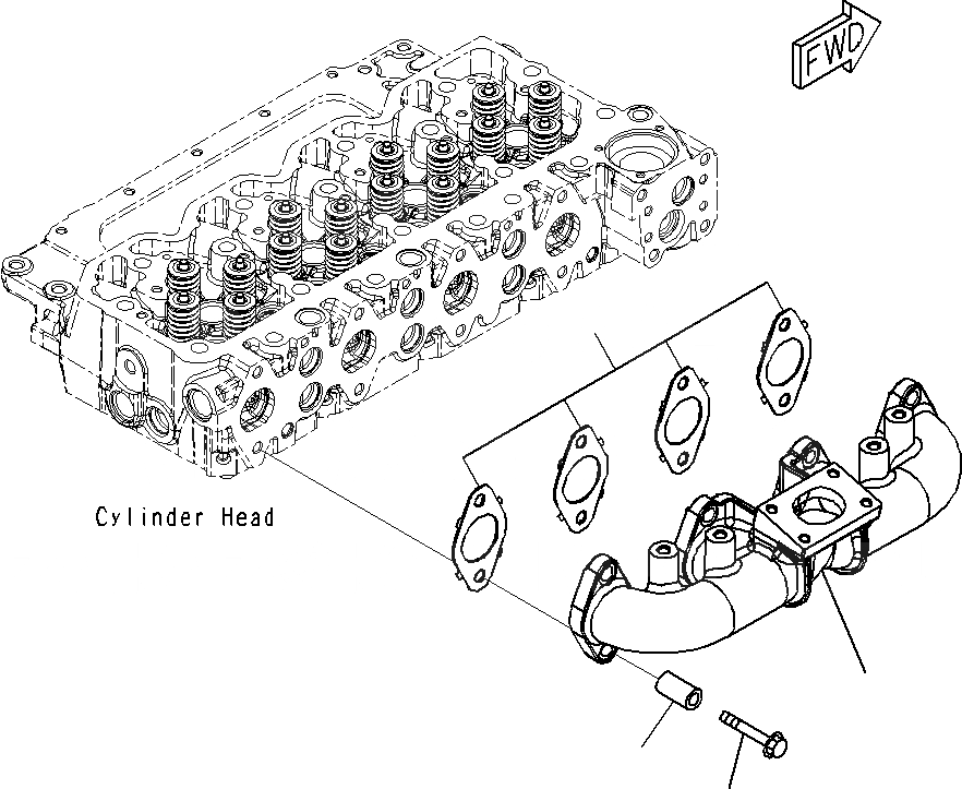 Схема запчастей Komatsu PC160LC-8 - ВЫПУСКНОЙ КОЛЛЕКТОР A