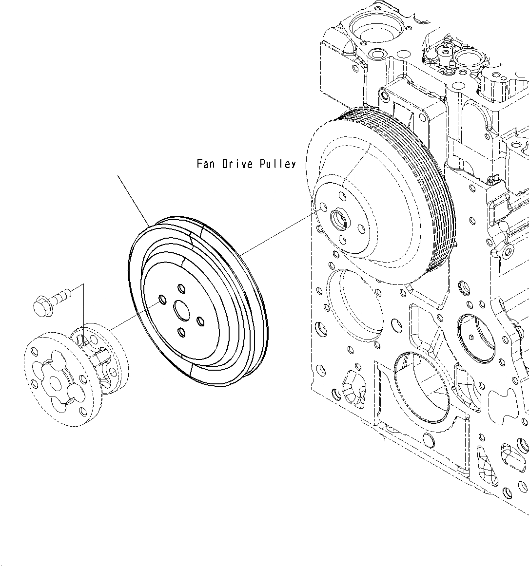 Схема запчастей Komatsu PC160LC-8 - АКСЕССУАРЫ ПРИВОДН. ШКИВ A