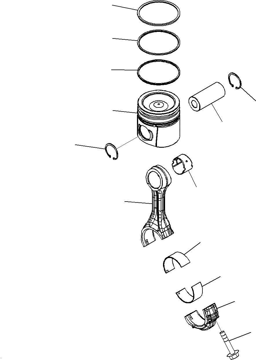 Схема запчастей Komatsu PC160LC-8 - ПОРШЕНЬ И ШАТУН A