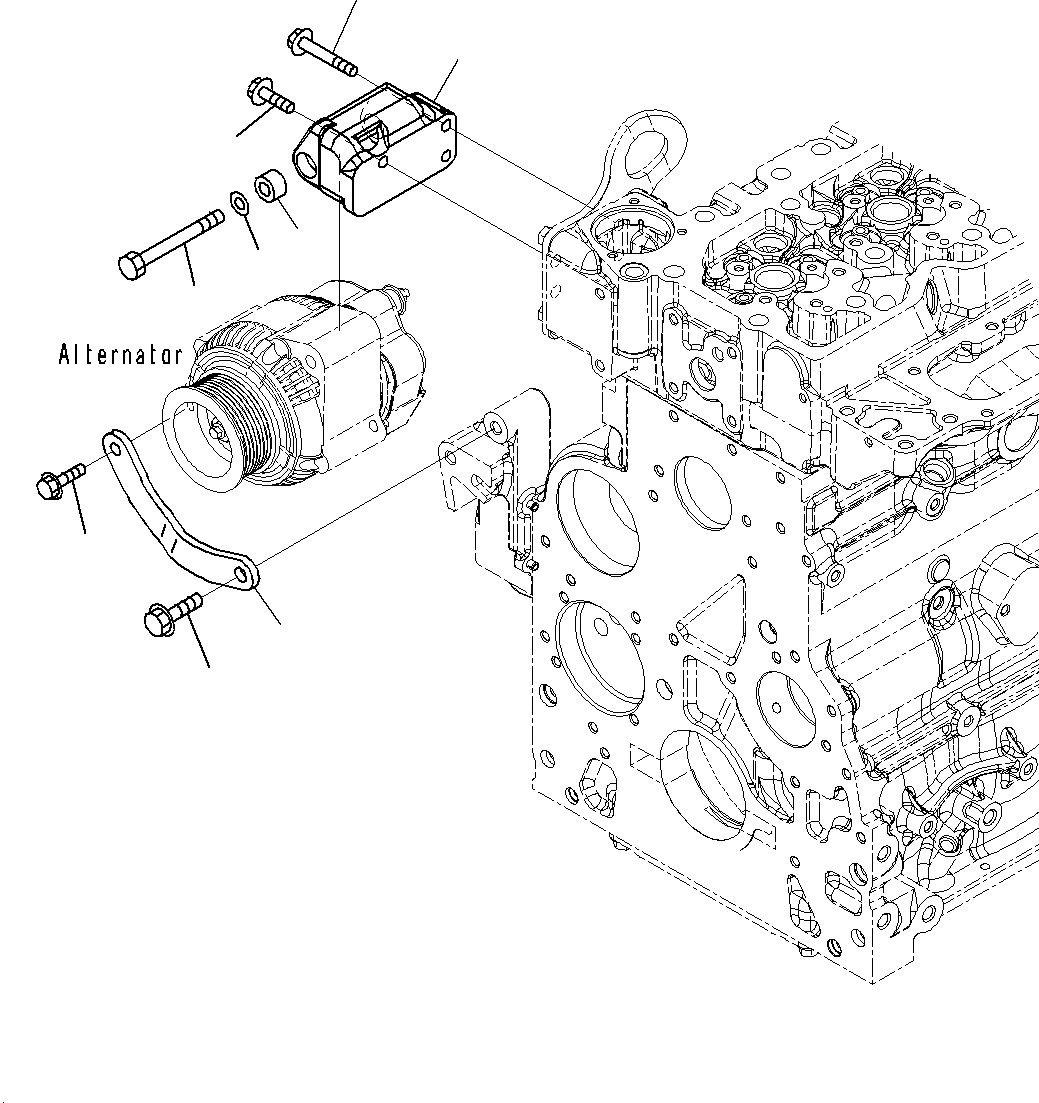 Схема запчастей Komatsu PC160LC-8 - КРЕПЛЕНИЕ ГЕНЕРАТОРА ( AMP, AMP) A